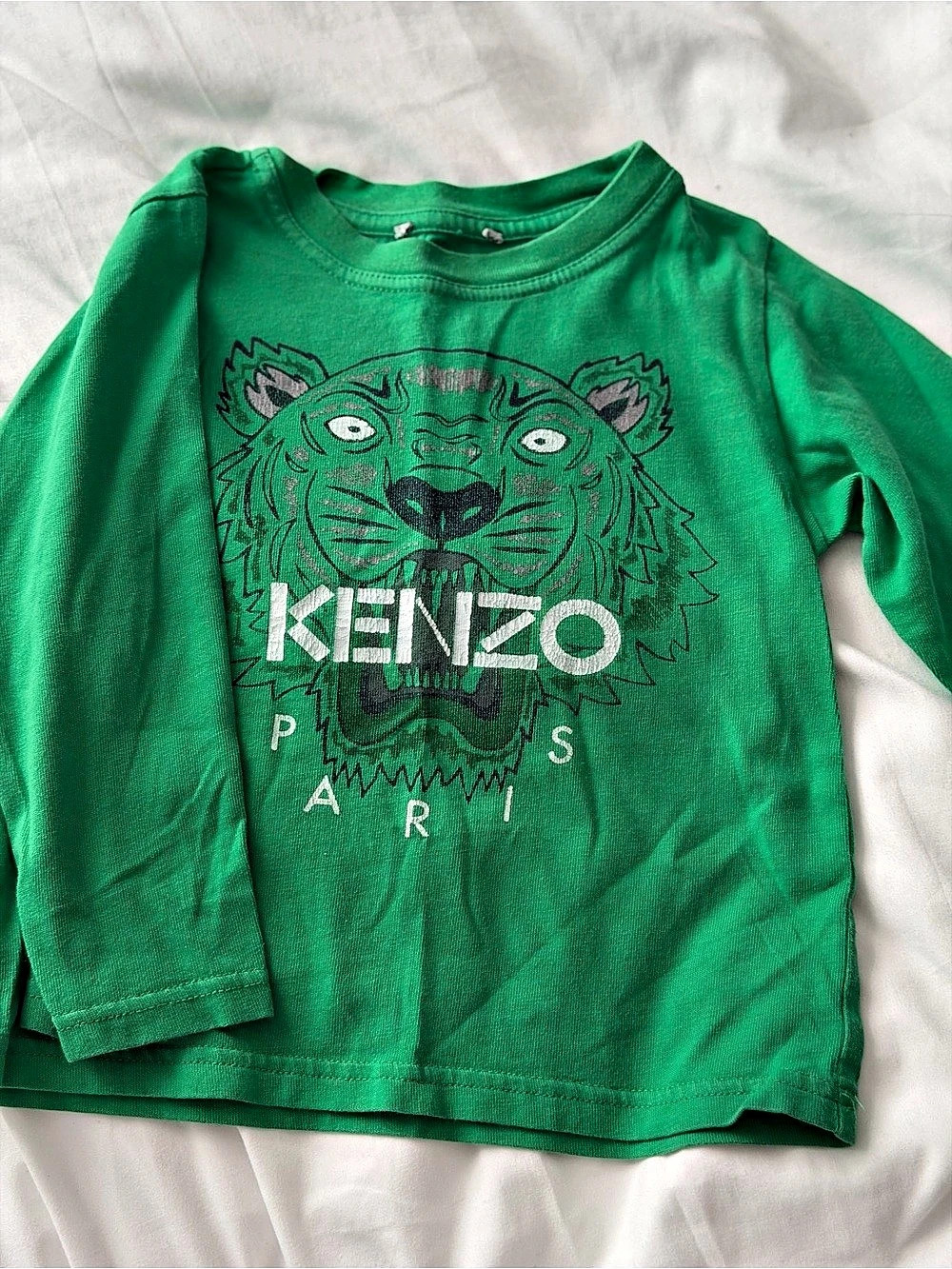 Kenzo Tiger Long Sleeve Tee in Green
